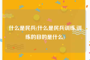 什么是民兵(什么是民兵训练,训练的目的是什么)
