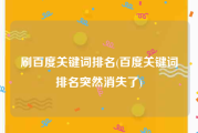 刷百度关键词排名(百度关键词排名突然消失了)