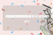 网站快速提高排名:网站优化如何快速做关键词排名？