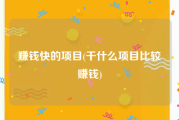 赚钱快的项目(干什么项目比较赚钱)