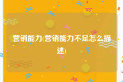营销能力(营销能力不足怎么描述)