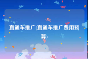 直通车推广(直通车推广费用预算)