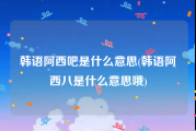 韩语阿西吧是什么意思(韩语阿西八是什么意思哦)