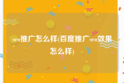 seo推广怎么样(百度推广seo效果怎么样)