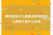 闭月羞花什么意思(闭月羞花什么意思代表什么生肖)