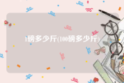 1磅多少斤(100磅多少斤)