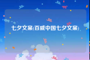 七夕文案(百威中国七夕文案)