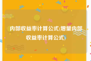 内部收益率计算公式(增量内部收益率计算公式)