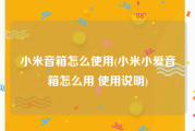 小米音箱怎么使用(小米小爱音箱怎么用 使用说明)