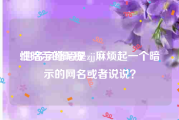 性暗示的昵称:他名字缩写是zjj麻烦起一个暗示的网名或者说说？