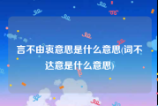 言不由衷意思是什么意思(词不达意是什么意思)