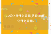 seo优化是什么意思(谷歌SEO优化什么意思)