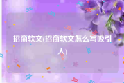 招商软文(招商软文怎么写吸引人)