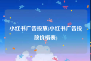 小红书广告投放(小红书广告投放价格表)