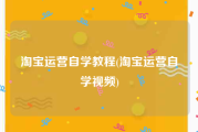 淘宝运营自学教程(淘宝运营自学视频)