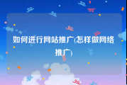 如何进行网站推广(怎样做网络推广)
