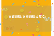 文案翻译(文章翻译成英文)