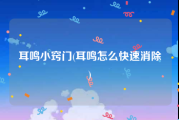 耳鸣小窍门(耳鸣怎么快速消除)
