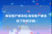 淘宝账户被冻结(淘宝账户被冻结了如何注销)