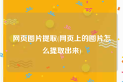 网页图片提取(网页上的图片怎么提取出来)