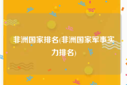 非洲国家排名(非洲国家军事实力排名)