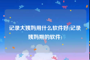 记录大姨妈用什么软件好(记录姨妈期的软件)