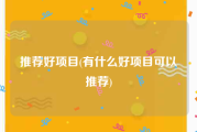 推荐好项目(有什么好项目可以推荐)