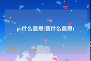 pu什么意思(菩什么意思)