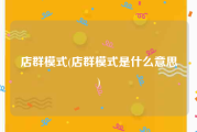 店群模式(店群模式是什么意思)