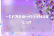 一件代发分销(一件代发的货源怎么找)