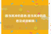 首当其冲的意思(首当其冲的意思及成语解释)