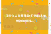 只因你太美蔡徐坤(只因你太美蔡徐坤原版mv)