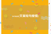 wenan(文案短句爱情)