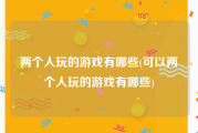 两个人玩的游戏有哪些(可以两个人玩的游戏有哪些)