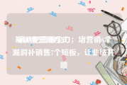 短视频营销方式
:第八把营销尖刀；堵营销6个漏洞补销售7个短板，让业绩井喷