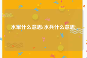 水军什么意思(水兵什么意思)