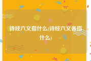 诗经六义指什么(诗经六义各指什么)