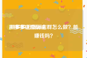 拼多多店群玩法:拼多多无货源店群怎么做？能赚钱吗？
