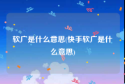 软广是什么意思(快手软广是什么意思)