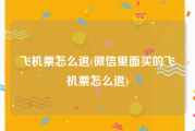 飞机票怎么退(微信里面买的飞机票怎么退)