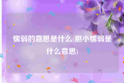 懦弱的意思是什么(胆小懦弱是什么意思)