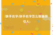 快手名字(快手名字怎么取最吸引人)