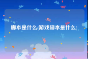 脚本是什么(游戏脚本是什么)