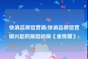 快消品微信营销(快消品微信营销兴起的原因初探《金传媒》)