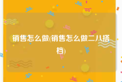 销售怎么做(销售怎么做二八搭档)