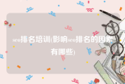 seo排名培训(影响seo排名的因素有哪些)