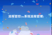 流程管控(oa系统流程管理)