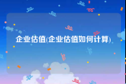 企业估值(企业估值如何计算)