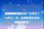 交互视频广告
:有的地方电梯视频广告降到了100多元一月，电梯框架还有投放的必要吗？