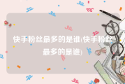 快手粉丝最多的是谁(快手粉丝最多的是谁)